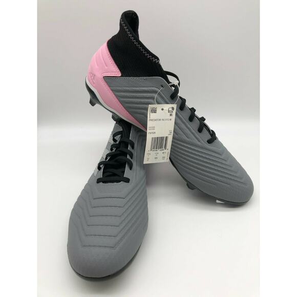 adidas Women's Predator 19.3 FG Soccer Cleats F97528 Grey/Pink Size 12 NWT - Picture 15 of 16